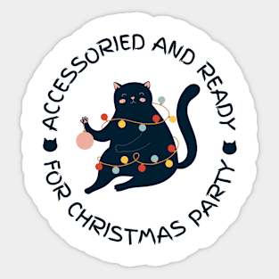 cat for christmas party design Sticker